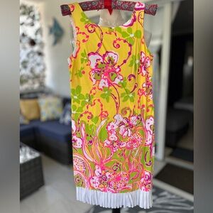 Lilly Pulitzer Vibrant Floral Mini Dress - Yellow, Pink, and Green